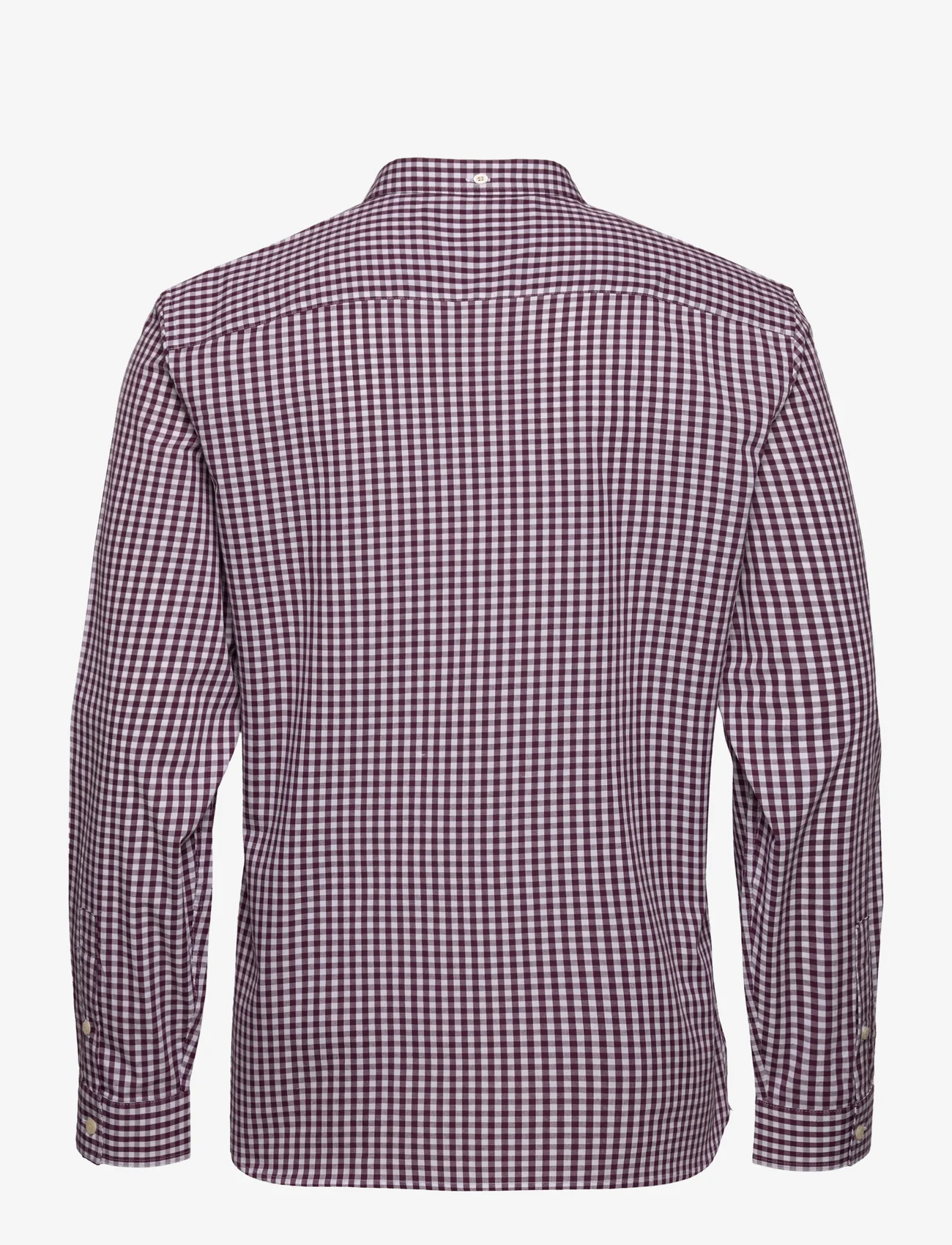 Lyle & Scott - LS Slim Fit Gingham Shirt - ternede skjorter - burgundy/white - 1