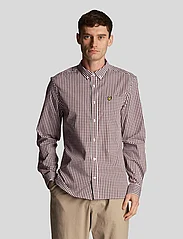 Lyle & Scott - LS Slim Fit Gingham Shirt - rutede skjorter - burgundy/white - 2