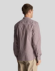 Lyle & Scott - LS Slim Fit Gingham Shirt - rutede skjorter - burgundy/white - 3