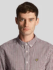 Lyle & Scott - LS Slim Fit Gingham Shirt - rutede skjorter - burgundy/white - 7