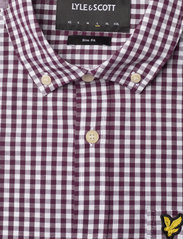 Lyle & Scott - LS Slim Fit Gingham Shirt - rutede skjorter - burgundy/white - 5