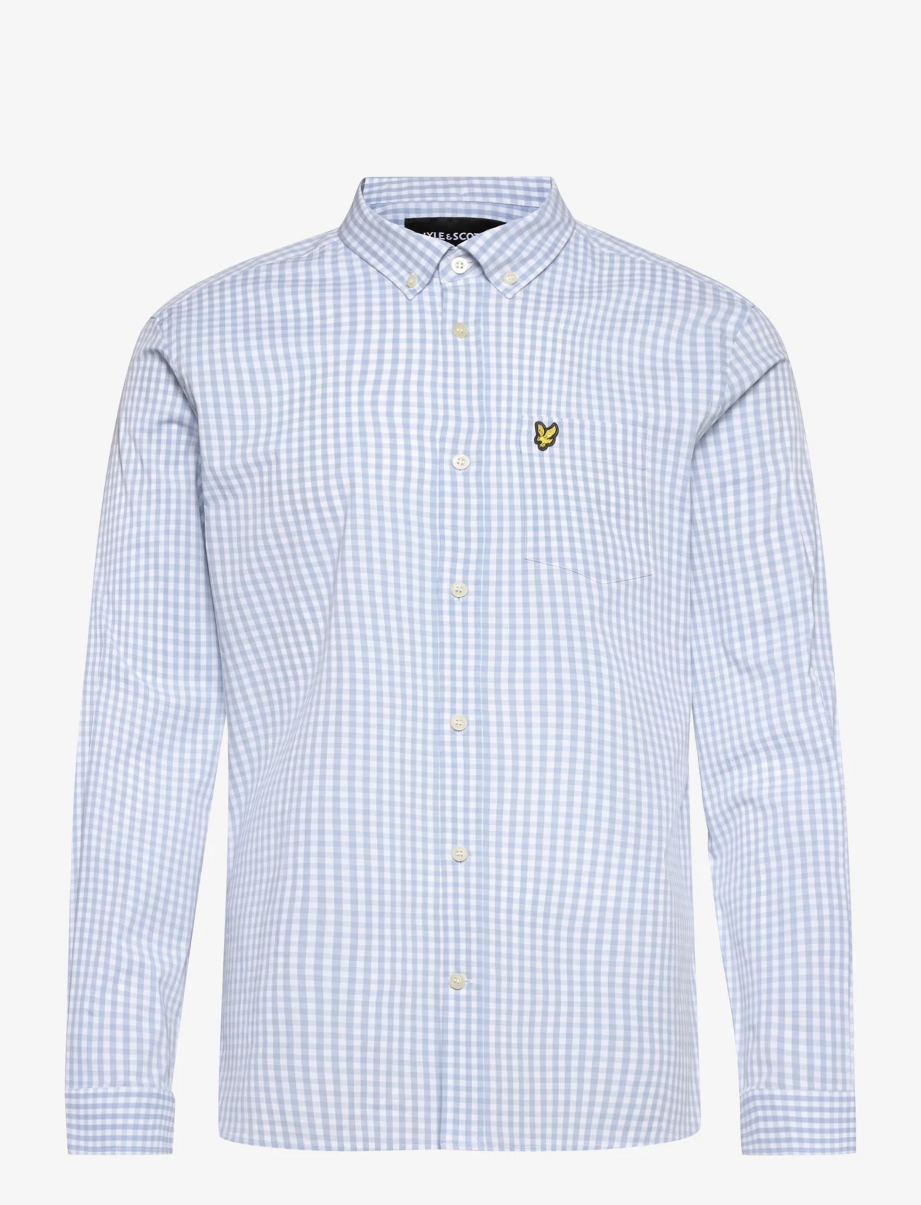 Lyle & Scott - LS Slim Fit Gingham Shirt - koszule w kratkę - light blue/ white - 0
