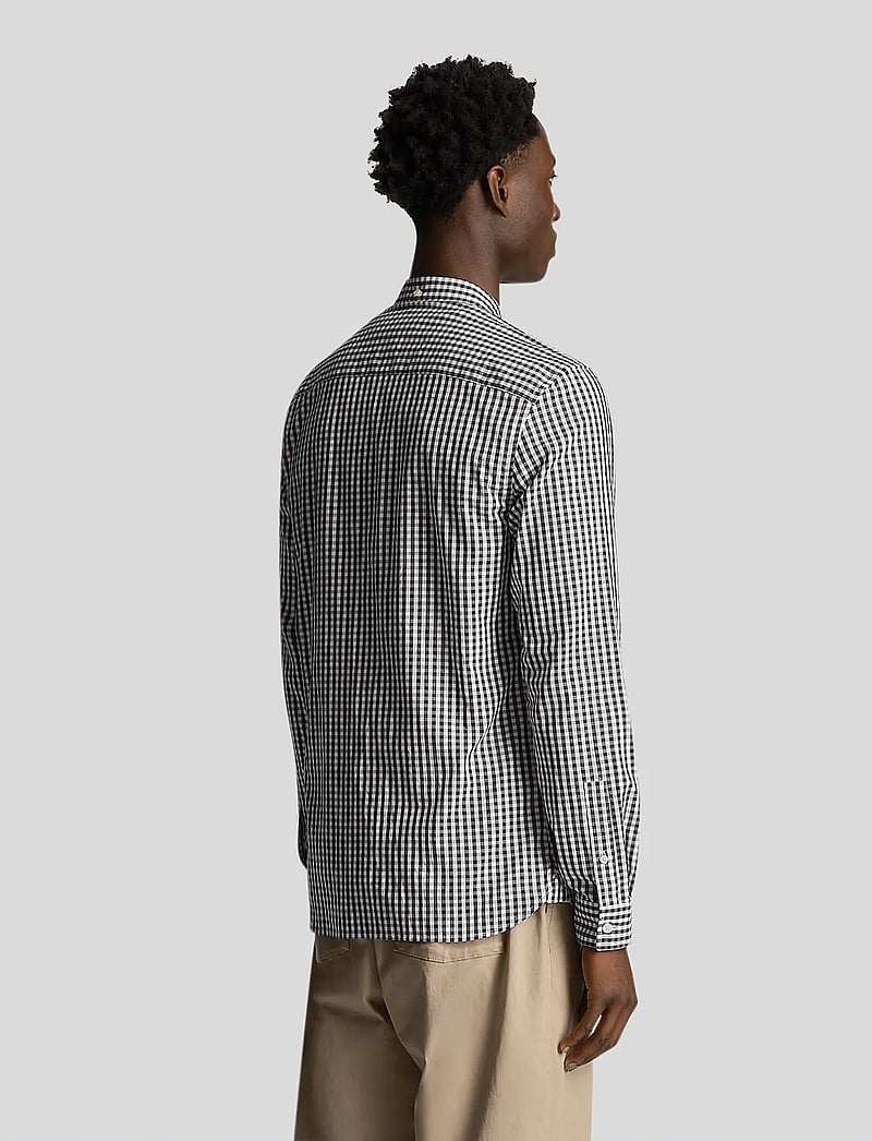Lyle & Scott - LS Slim Fit Gingham Shirt - rutiga skjortor - navy/white - 3