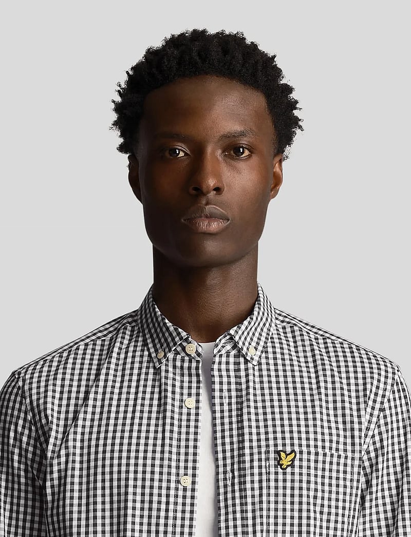 Lyle & Scott - LS Slim Fit Gingham Shirt - rutiga skjortor - navy/white - 5