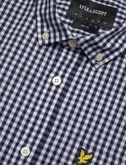 Lyle & Scott - LS Slim Fit Gingham Shirt - rutiga skjortor - navy/white - 7