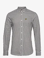 LS Slim Fit Gingham Shirt - W536 OLIVE/ WHITE
