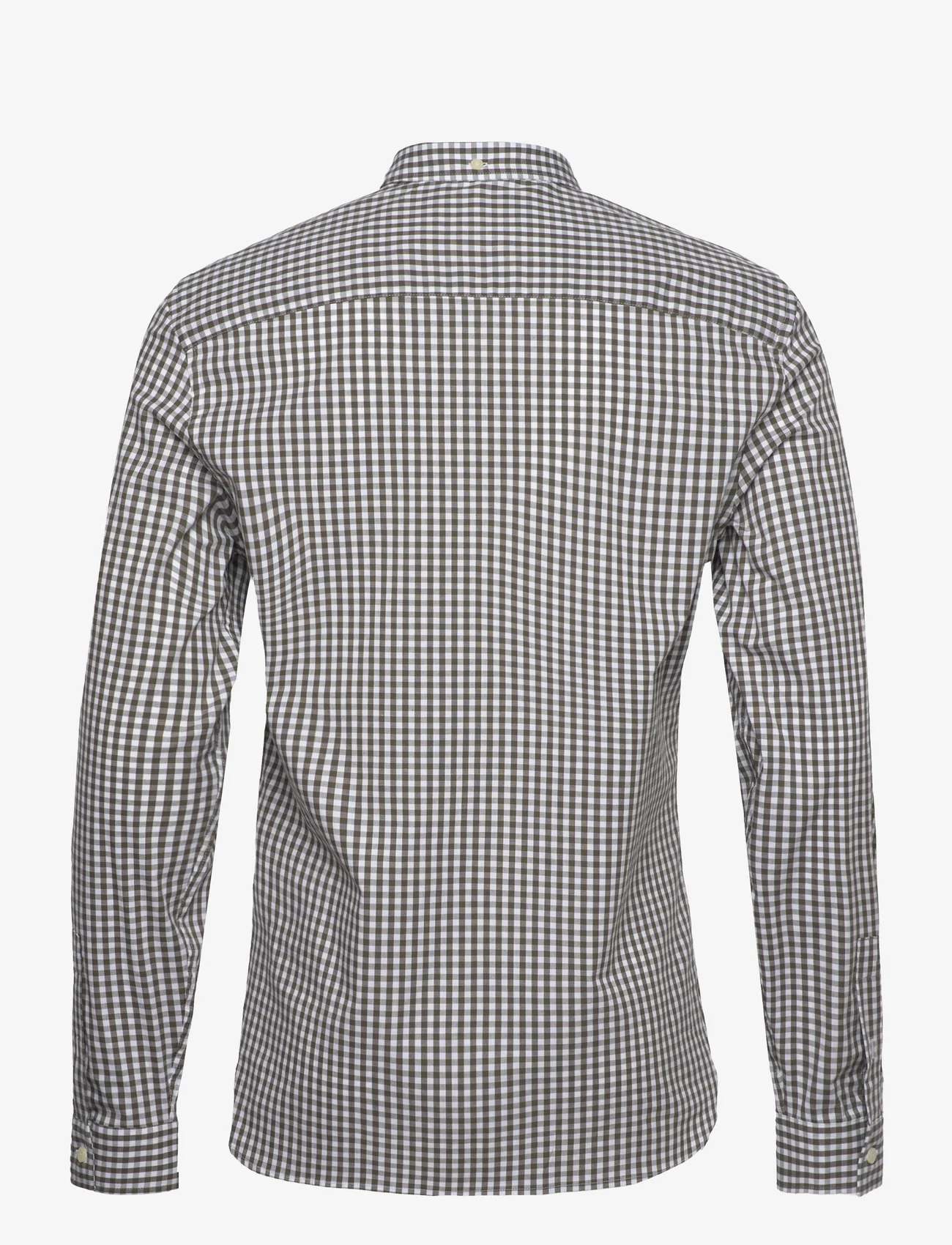 Lyle & Scott - LS Slim Fit Gingham Shirt - ternede skjorter - w536 olive/ white - 1
