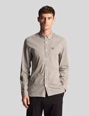 Lyle & Scott - LS Slim Fit Gingham Shirt - languoti marškiniai - w536 olive/ white - 2