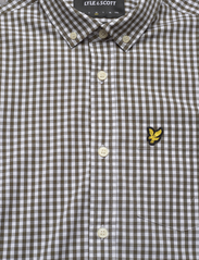 Lyle & Scott - LS Slim Fit Gingham Shirt - checkered shirts - w536 olive/ white - 6