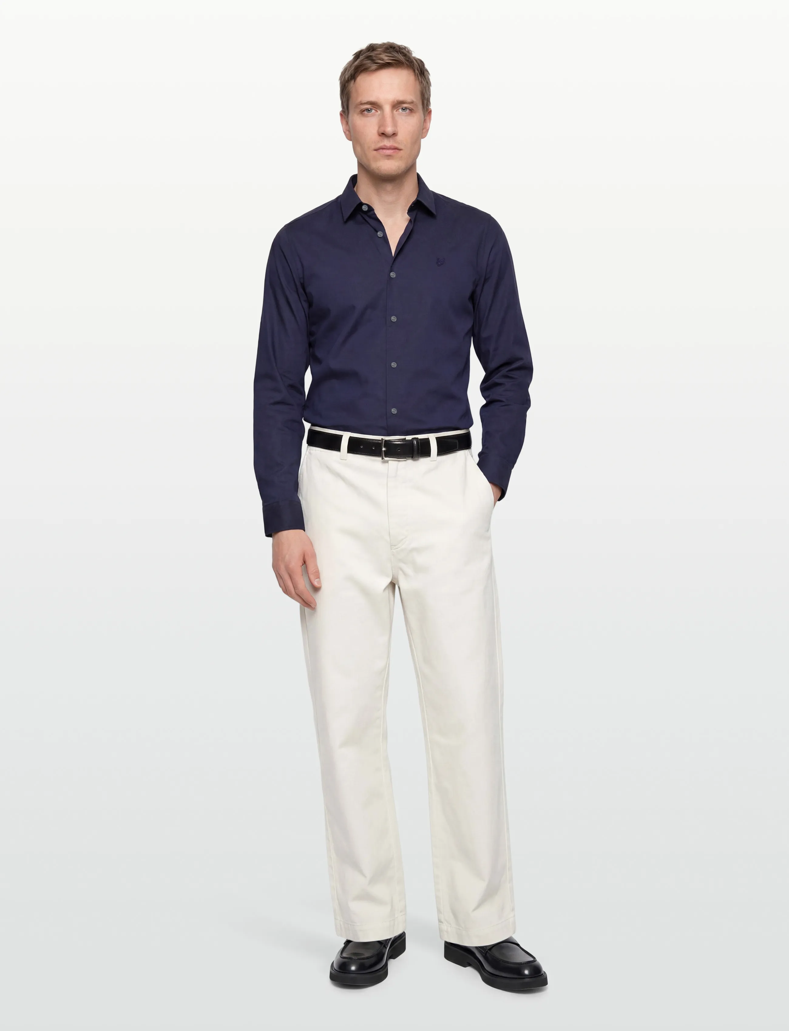 Lyle & Scott LS Slim Fit Poplin Shirt - Riided - Z99 NAVY / navy