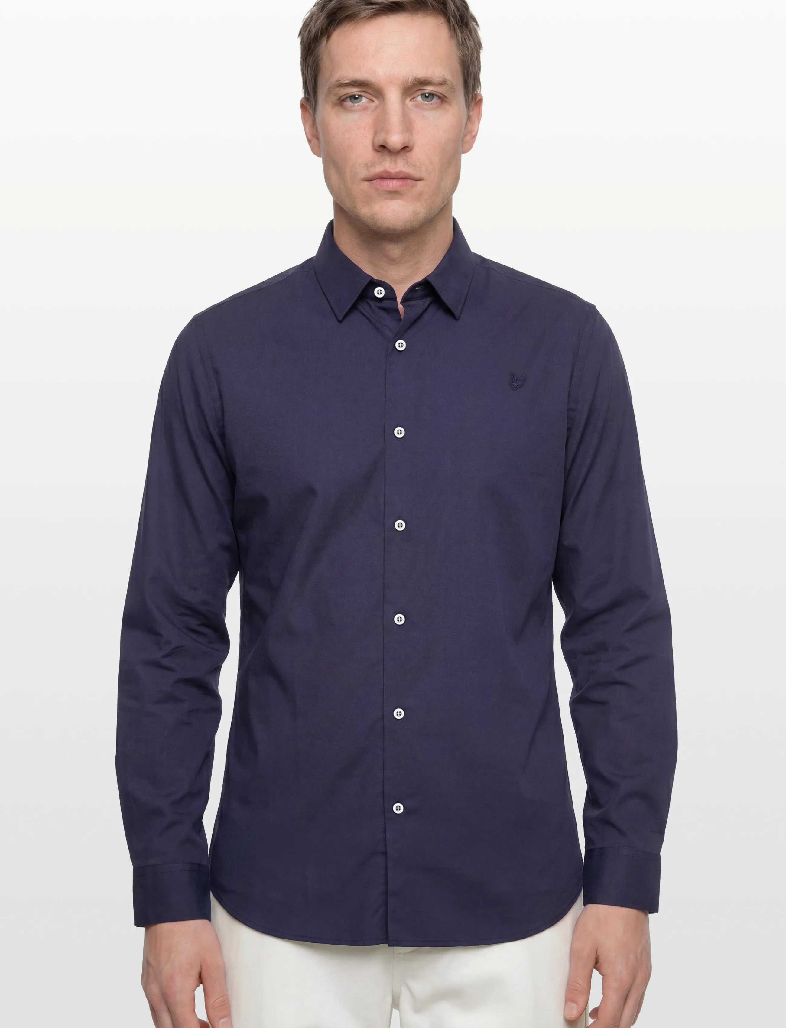 Lyle & Scott - LS Slim Fit Poplin Shirt - z99 navy - 3