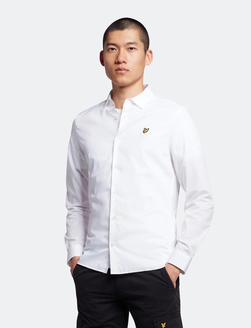 Lyle & Scott - LS Slim Fit Poplin Shirt - casual shirts - white - 0