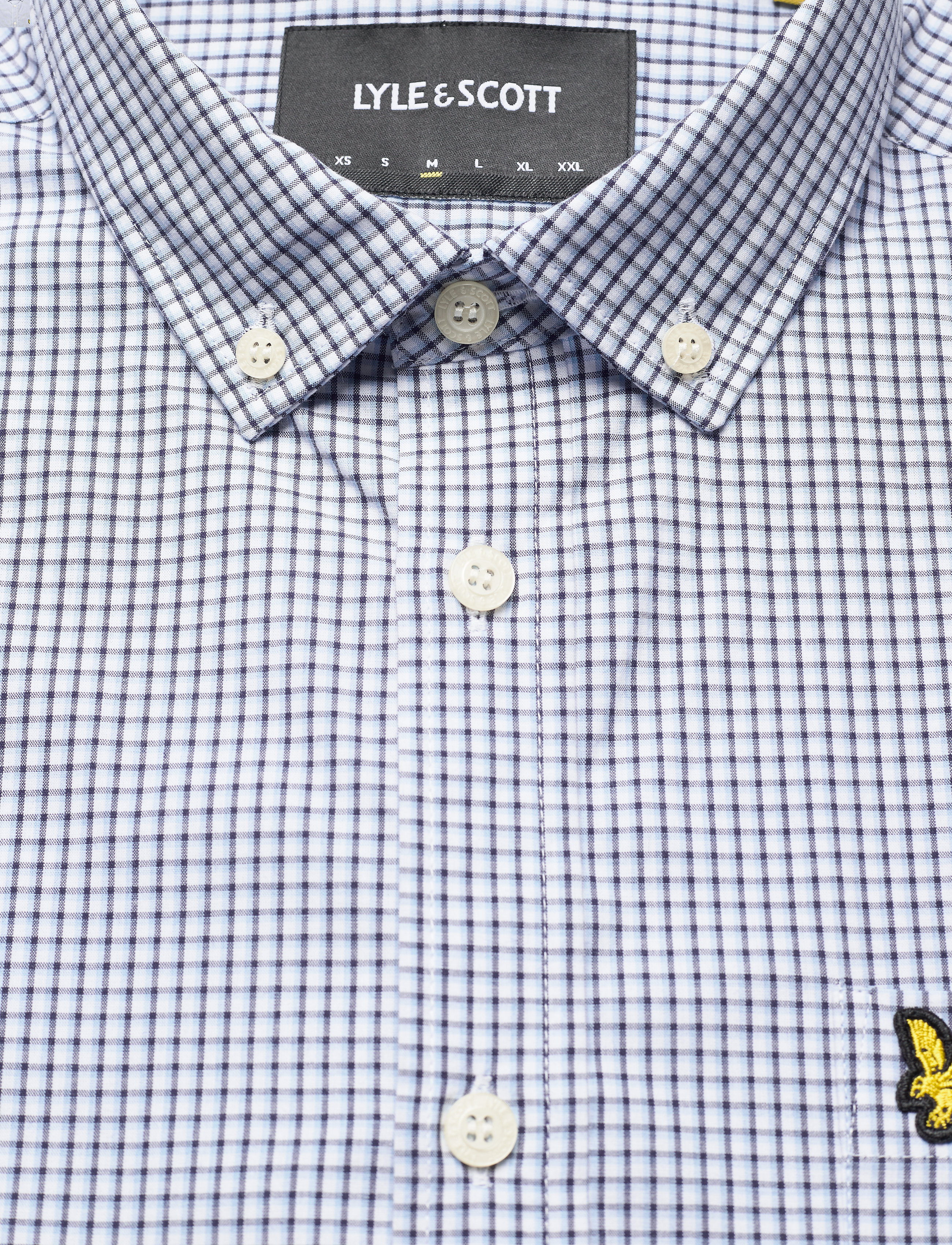 Lyle & Scott - Micro Check Poplin LS Shirt - navy - 2