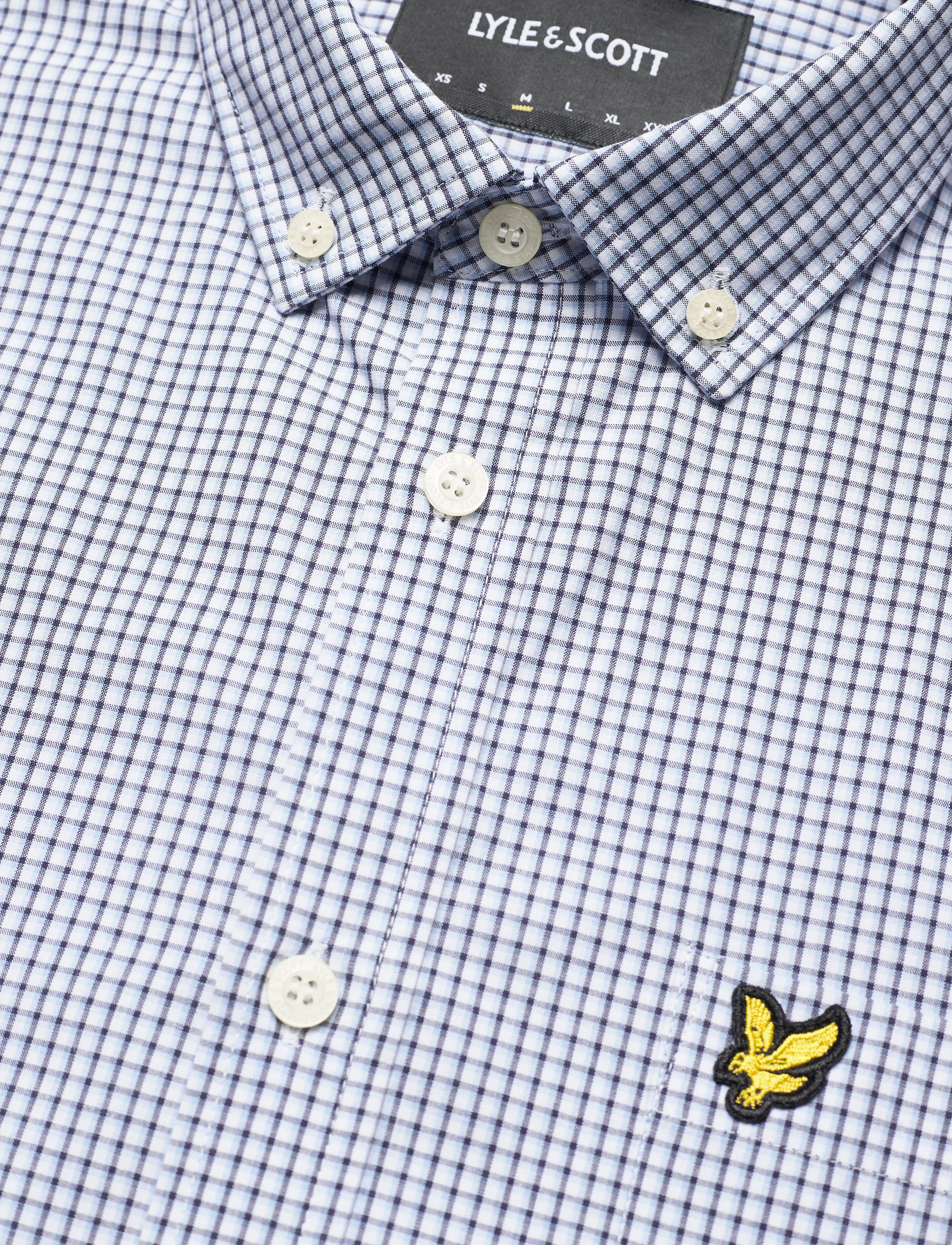 Lyle & Scott - Micro Check Poplin LS Shirt - navy - 3