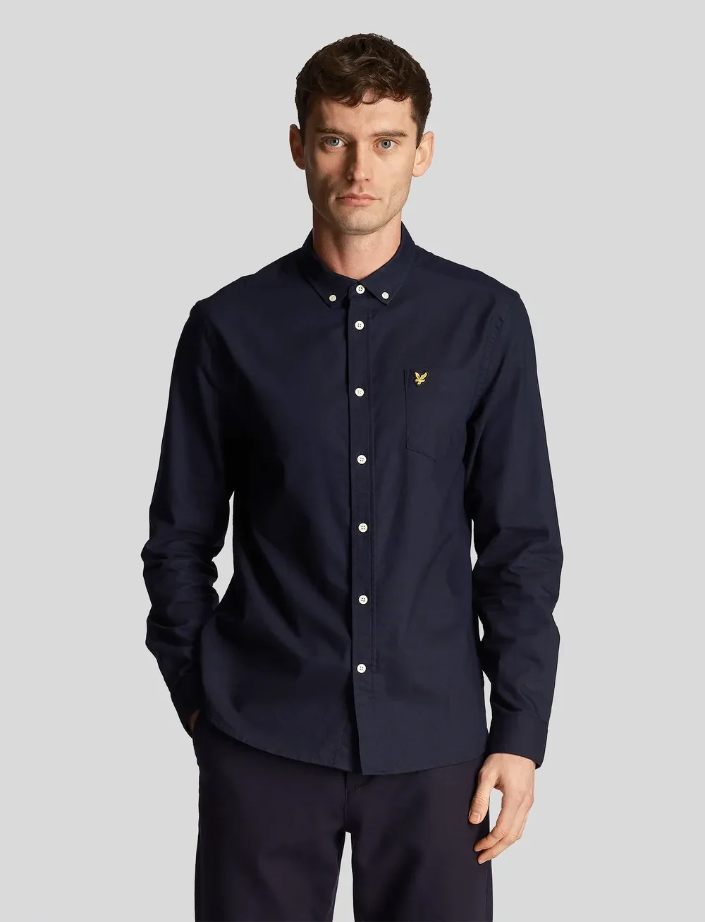 Lyle & Scott - Regular Fit Light Weight Oxford Shirt - oxford-skjortor - dark navy - 0