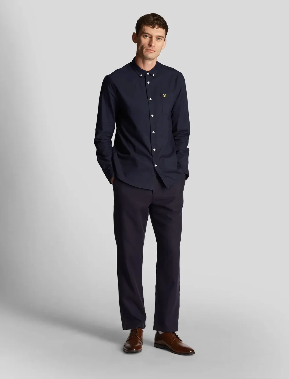 Lyle & Scott - Regular Fit Light Weight Oxford Shirt - oxford-skjortor - dark navy - 4