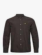 Regular Fit Light Weight Oxford Shirt - OLIVE/JET BLACK