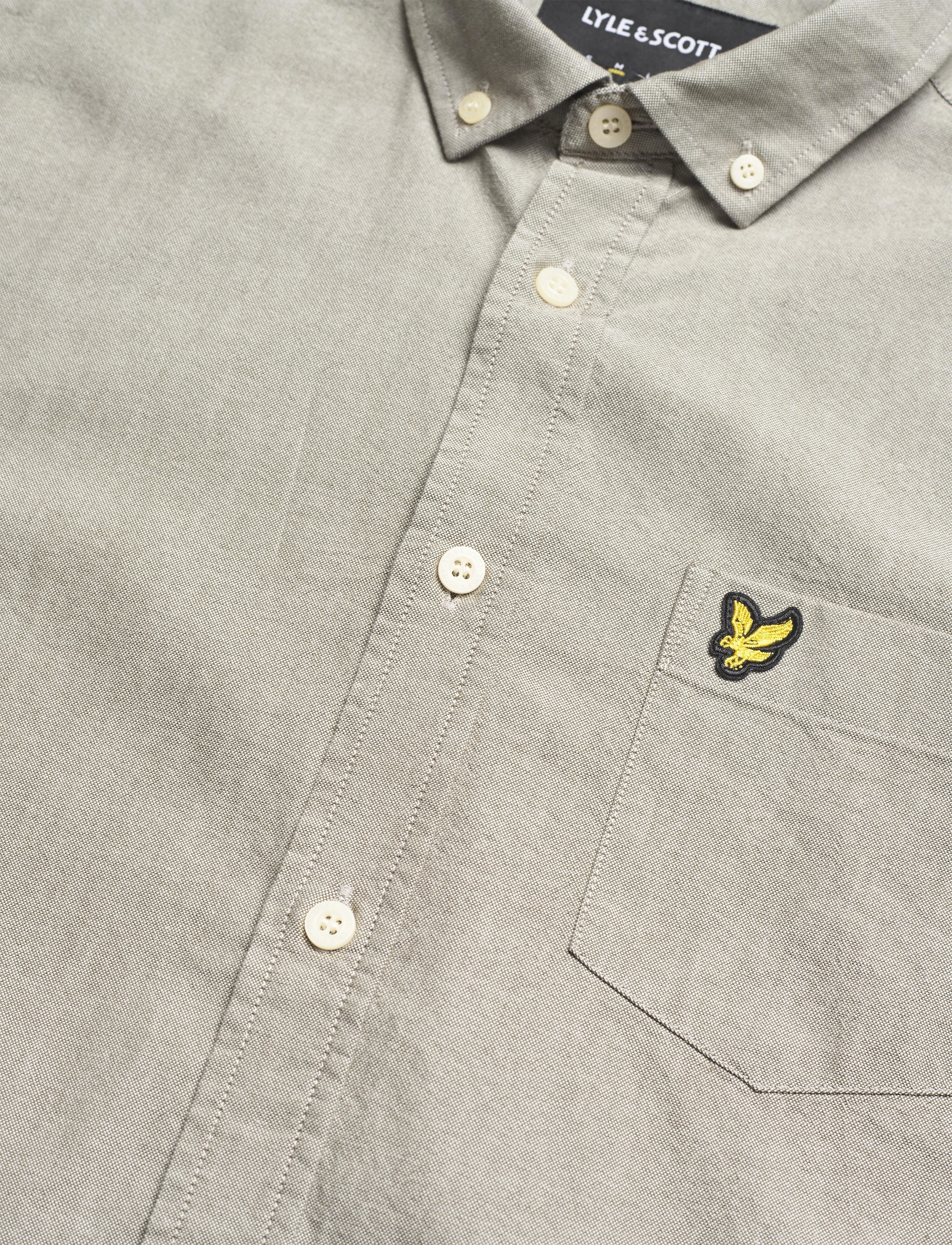 Lyle & Scott - Regular Fit Light Weight Oxford Shirt - olive/ touchline white - 3