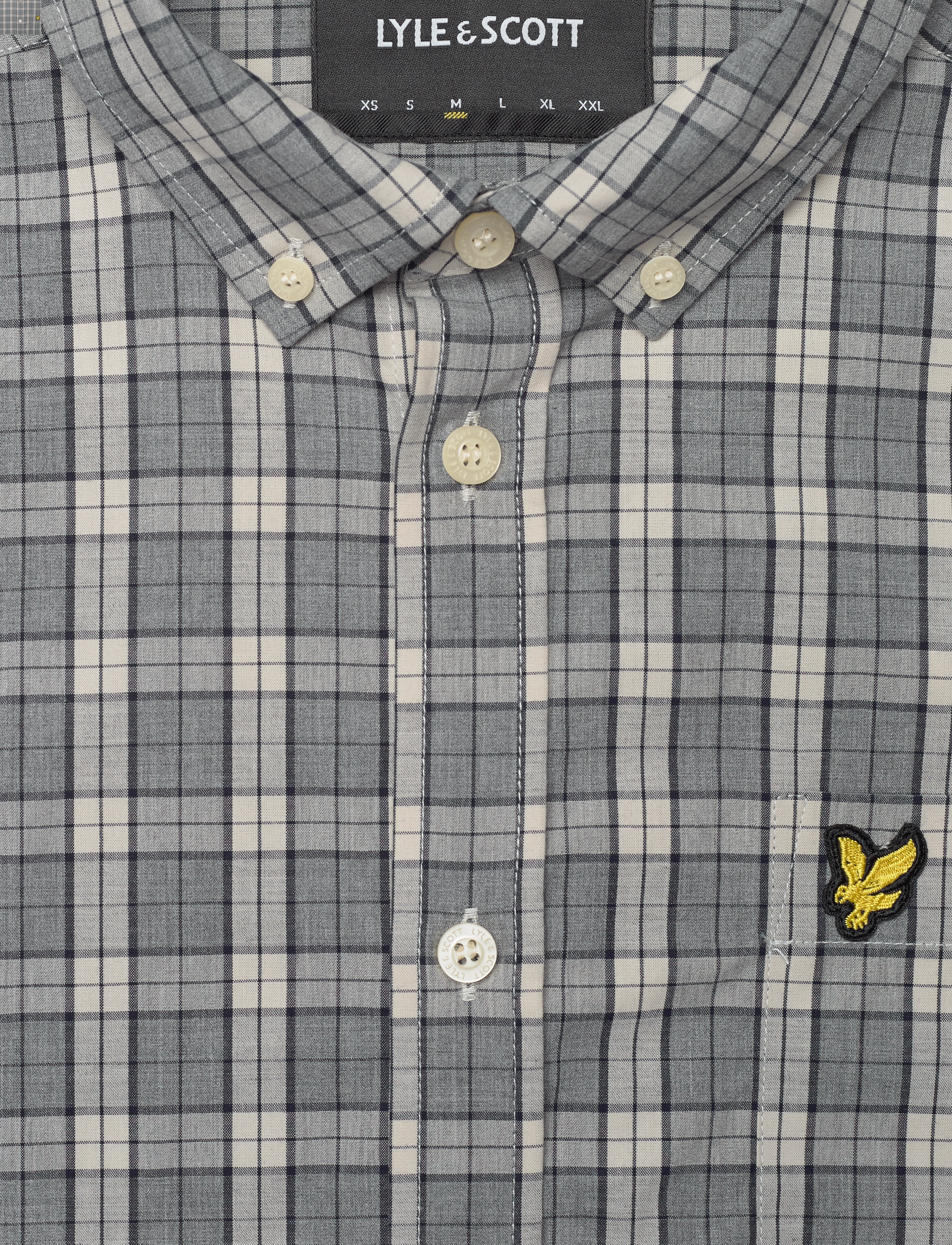 Lyle & Scott - Check Poplin Shirt - touchline white/ mid grey marl - 2