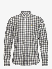 Lyle & Scott - Check Poplin Shirt - ternede skjorter - w803 mid grey marl/ touchline white - 0