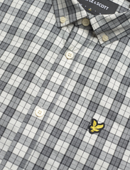 Lyle & Scott - Check Poplin Shirt - ternede skjorter - w803 mid grey marl/ touchline white - 7