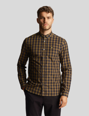 Lyle & Scott - Check Poplin Shirt - rutiga skjortor - jet black/ olive - 2