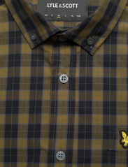 Lyle & Scott - Check Poplin Shirt - rutiga skjortor - jet black/ olive - 6