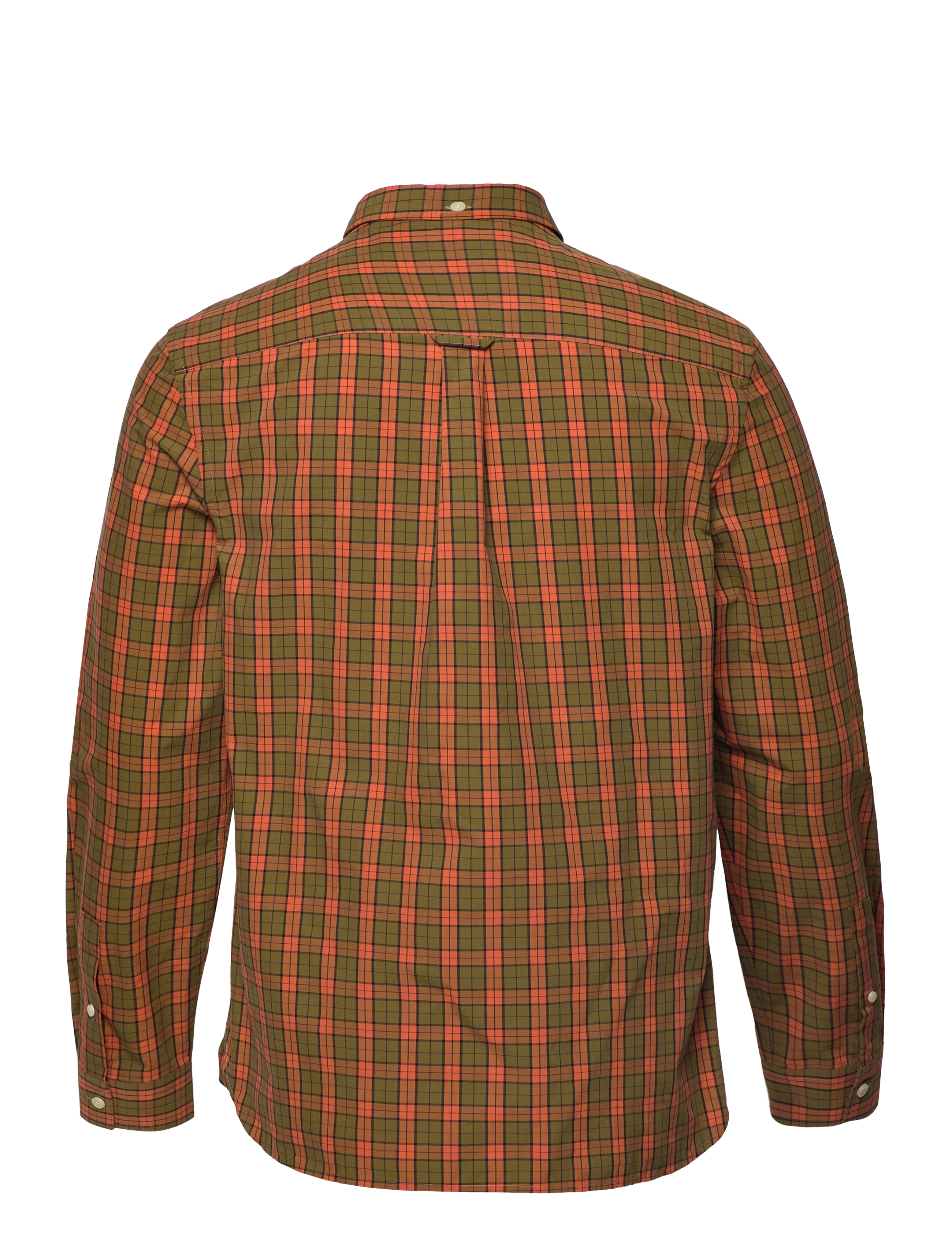 Lyle & Scott - Check Poplin Shirt - victory orange/olive - 1