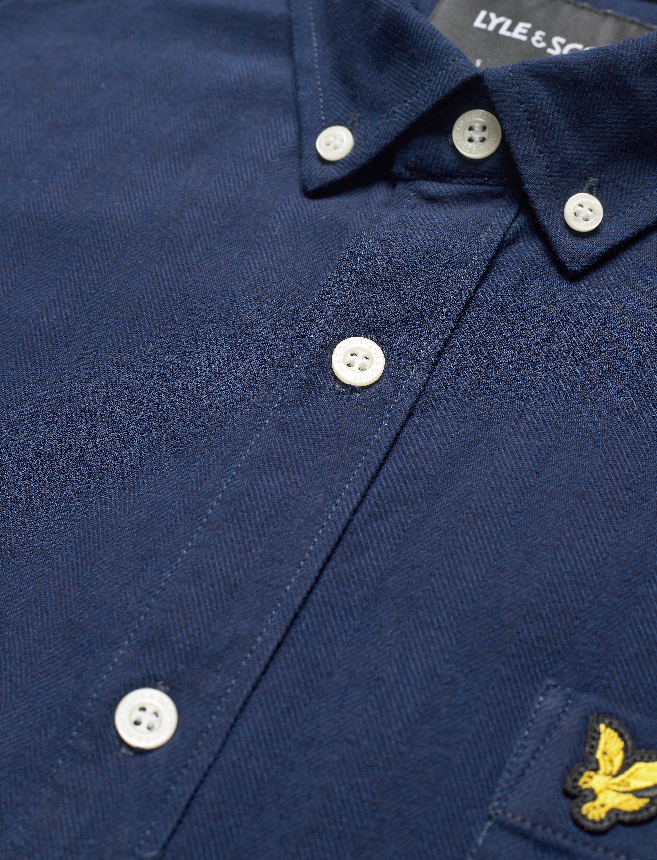 Lyle & Scott - Brushed Herringbone Shirt - dark navy/ indigo - 3