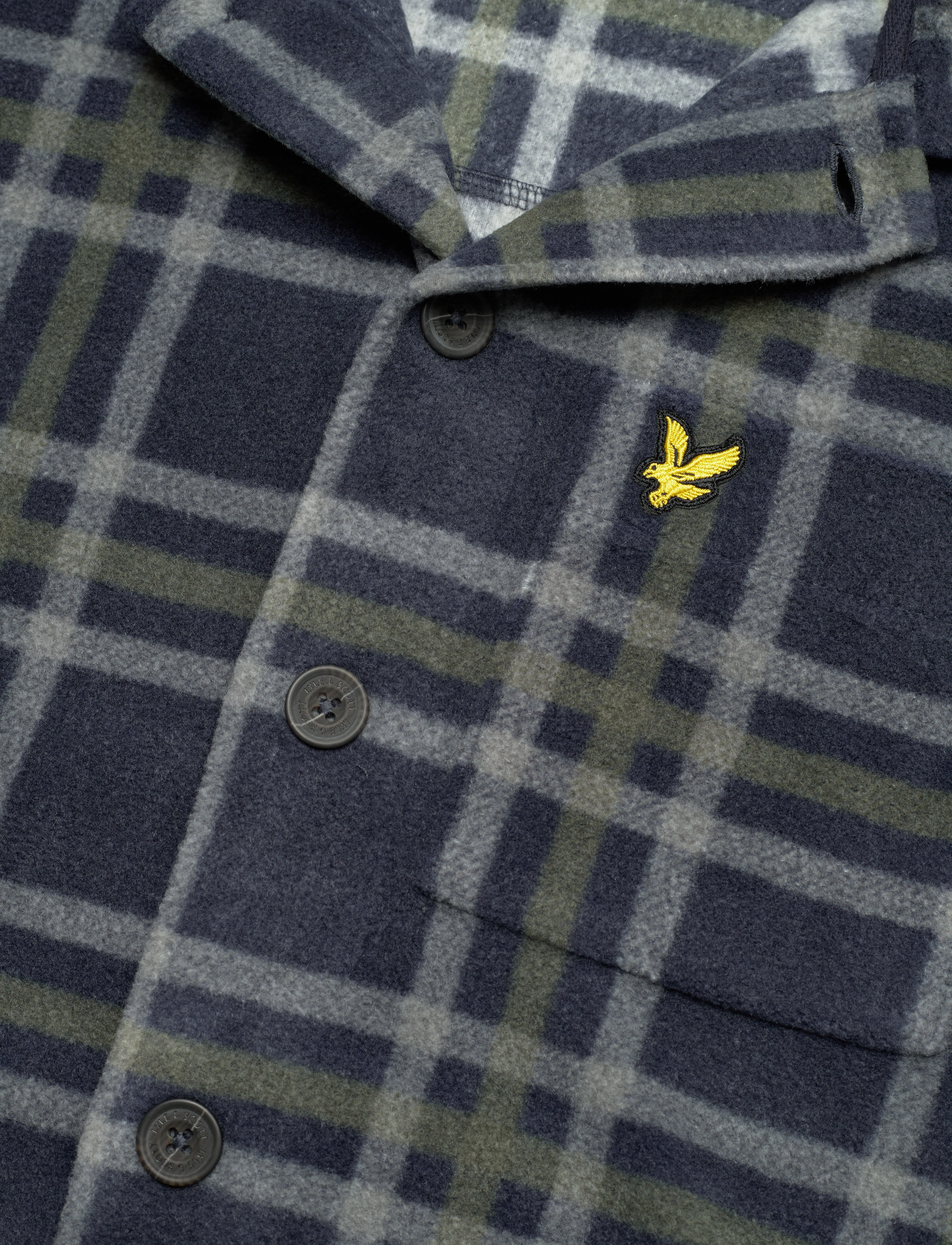 Lyle & Scott - Fleece Overshirt - dark navy check - 2
