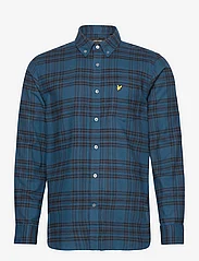 Lyle & Scott - Check Flannel Shirt - ternede skjorter - w992 apres navy - 0