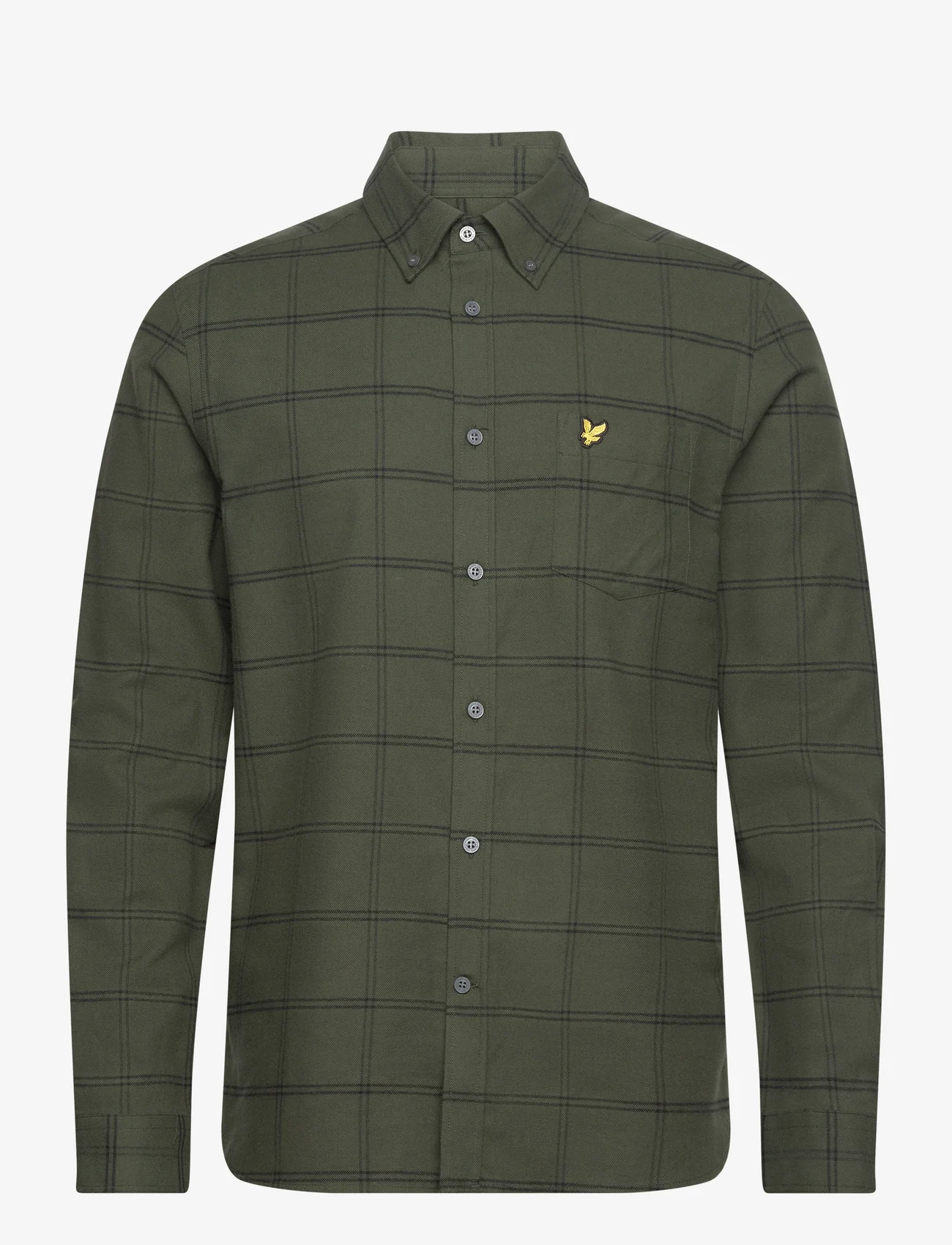 Lyle & Scott - Windowpane Shirt - casual skjorter - x083 wilton green - 0