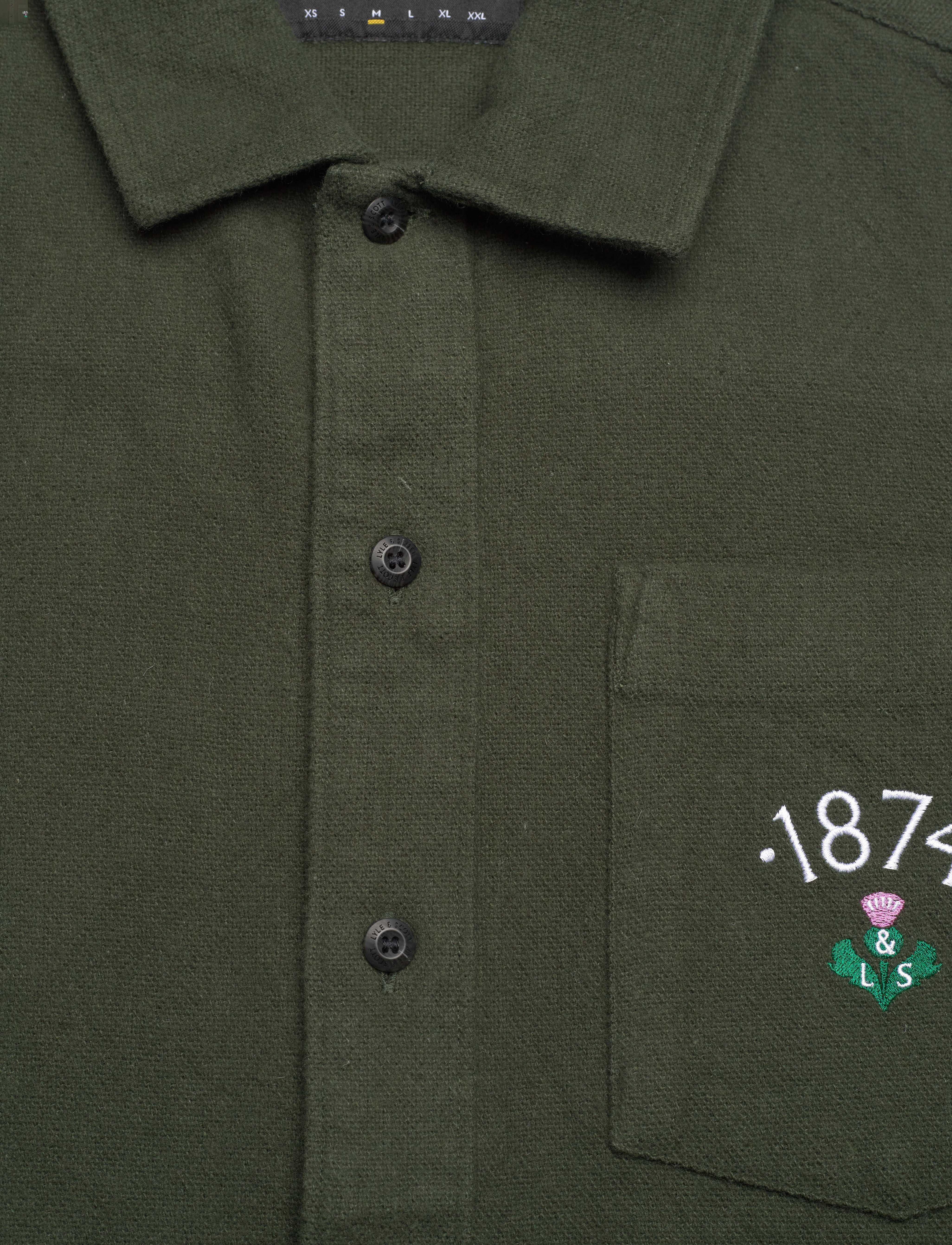 Lyle & Scott - 1874 Brushed Cotton Overshirt - x083 wilton green - 2