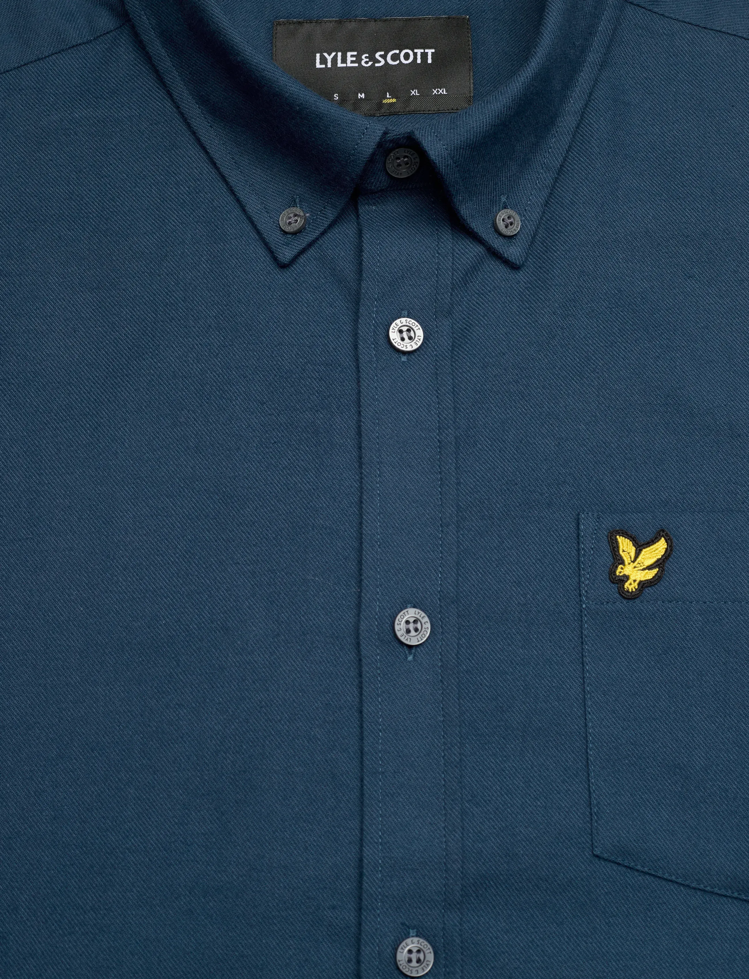 Lyle & Scott - Plain Flannel Shirt - flanell-hemden - aegean blue - 1