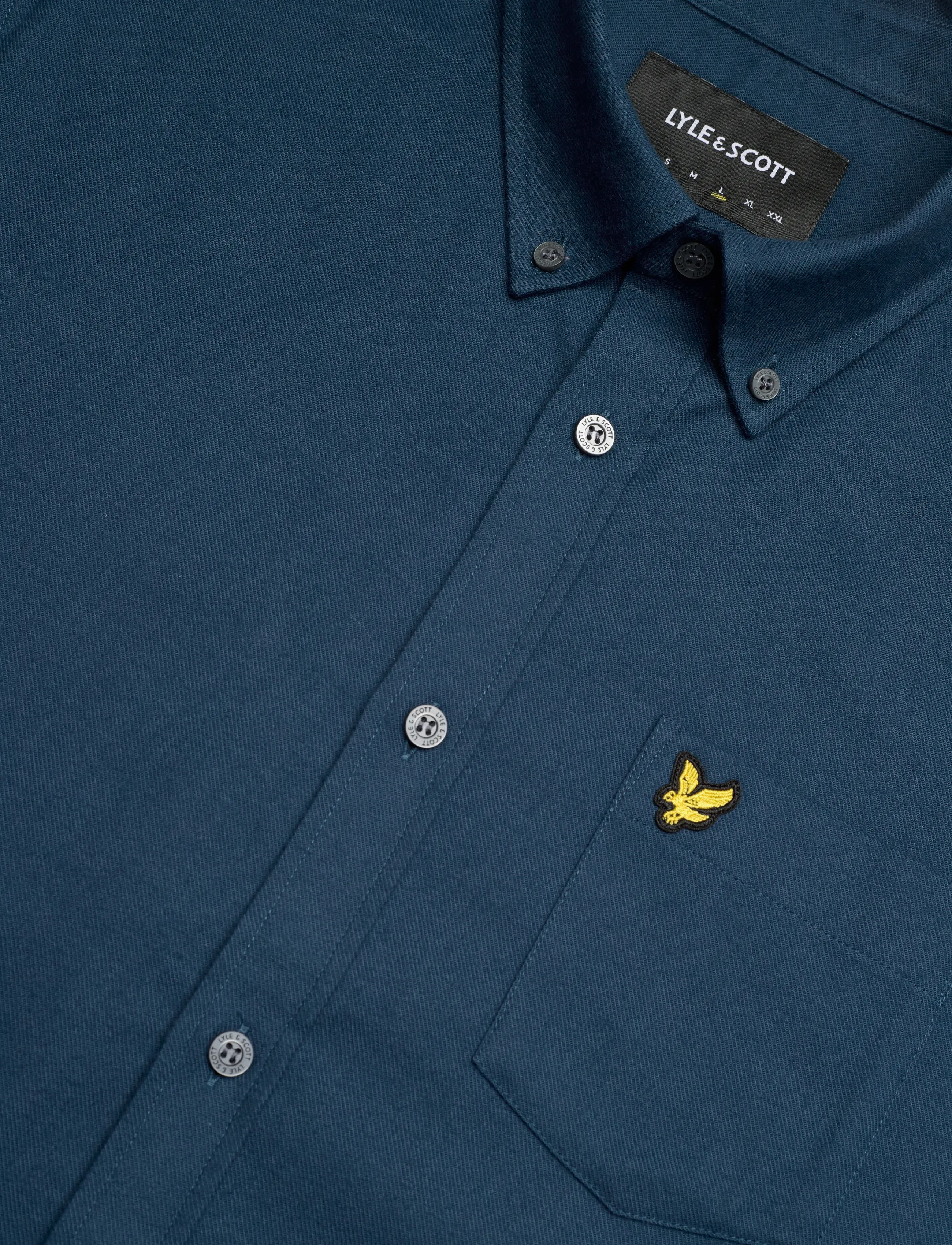Lyle & Scott - Plain Flannel Shirt - flanell-hemden - aegean blue - 2