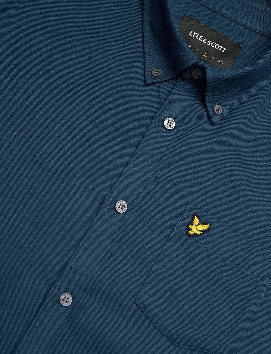 Lyle & Scott - Plain Flannel Shirt - flanell-hemden - aegean blue - 2
