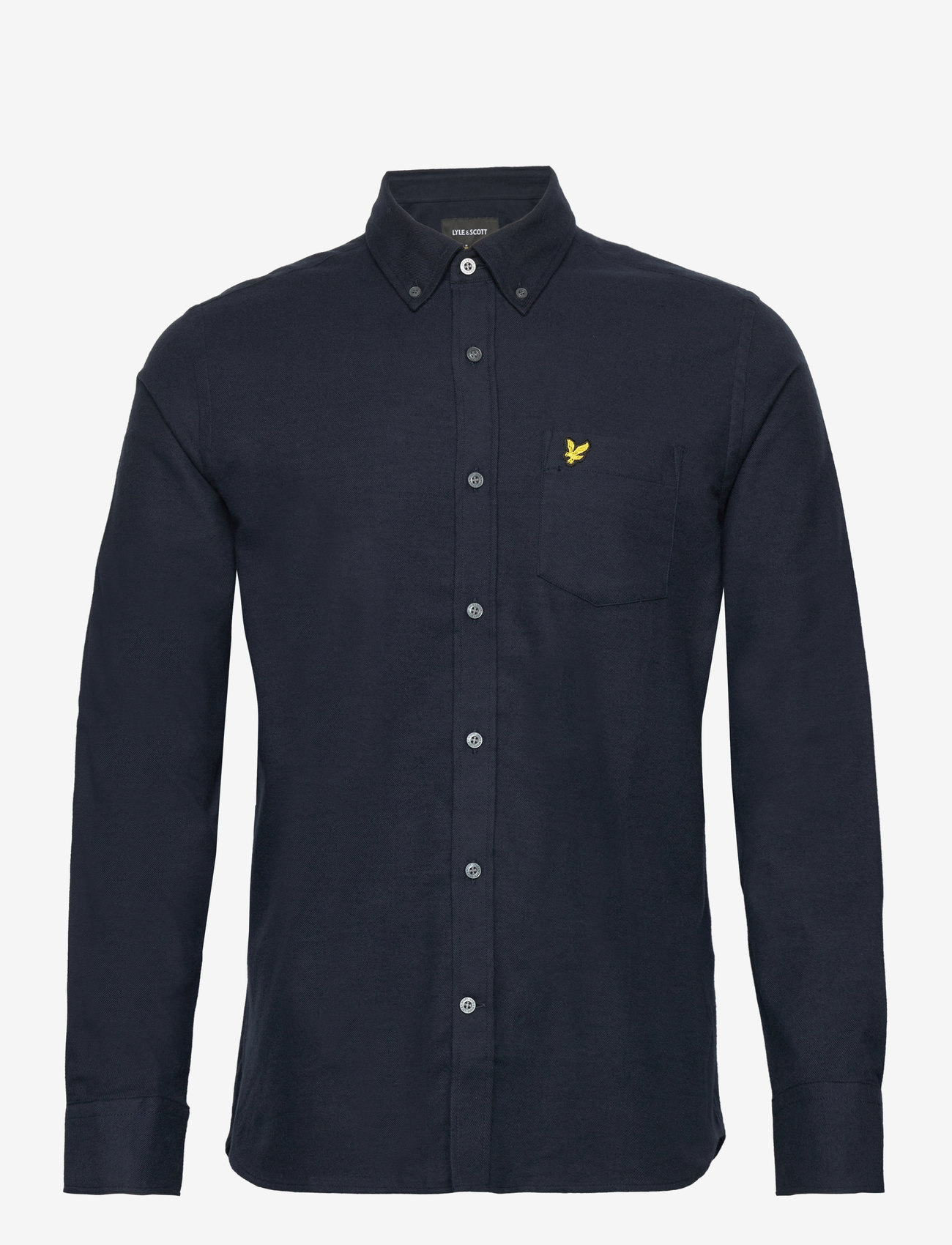 Lyle & Scott - Plain Flannel Shirt - casual skjorter - dark navy - 0