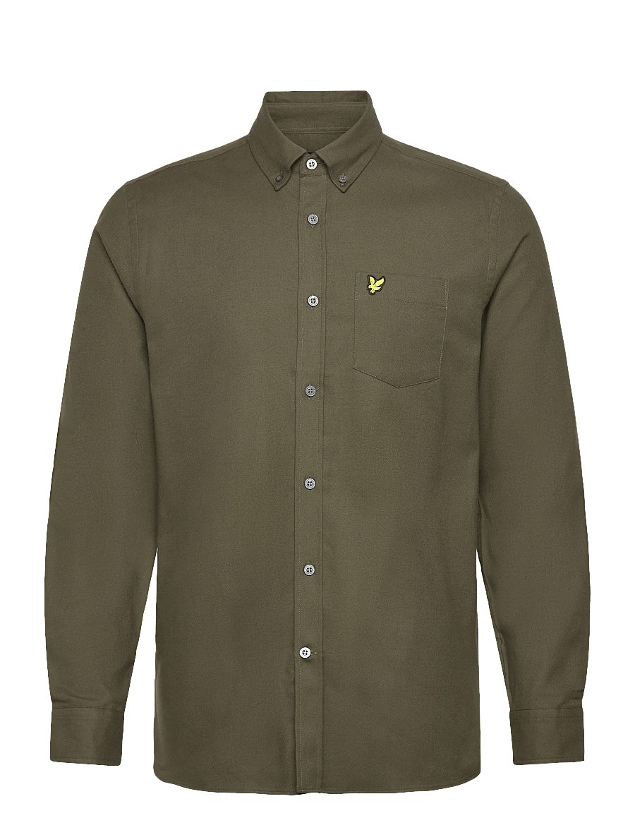 Lyle & Scott - Plain Flannel Shirt - flanell-hemden - deep depths - 1
