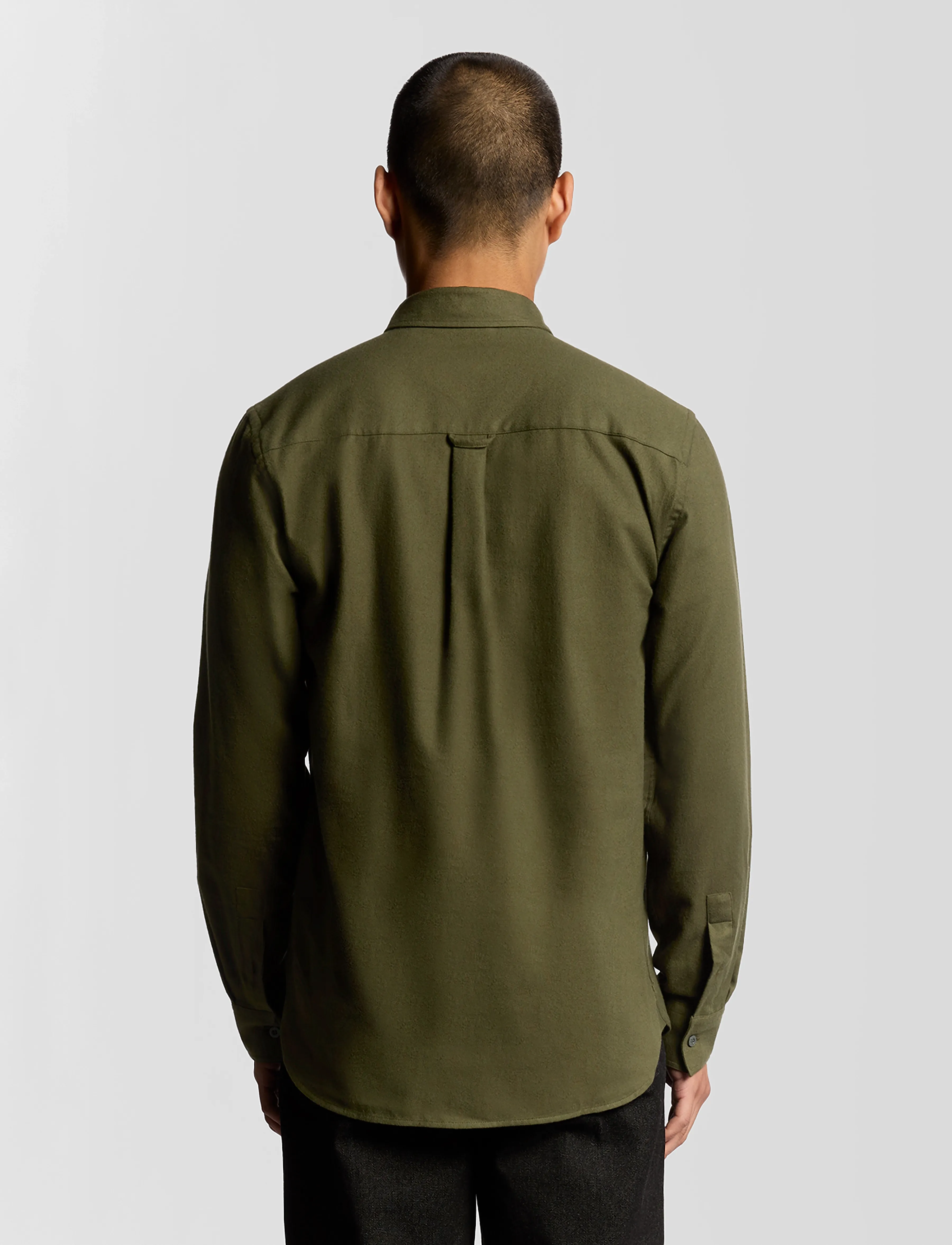 Lyle & Scott - Plain Flannel Shirt - prezenty urodzinowe - deep depths - 3