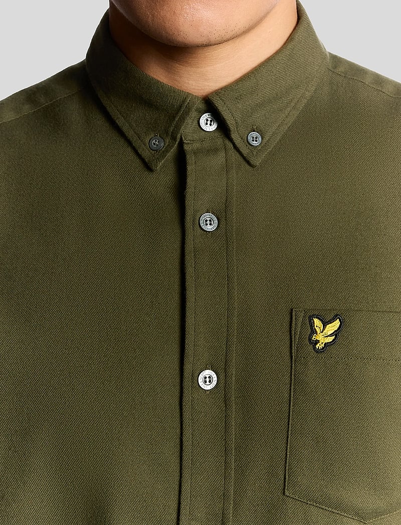 Lyle & Scott - Plain Flannel Shirt - flanell-hemden - deep depths - 4