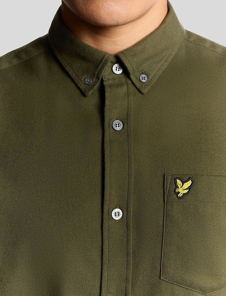 Lyle & Scott - Plain Flannel Shirt - flanell-hemden - deep depths - 4