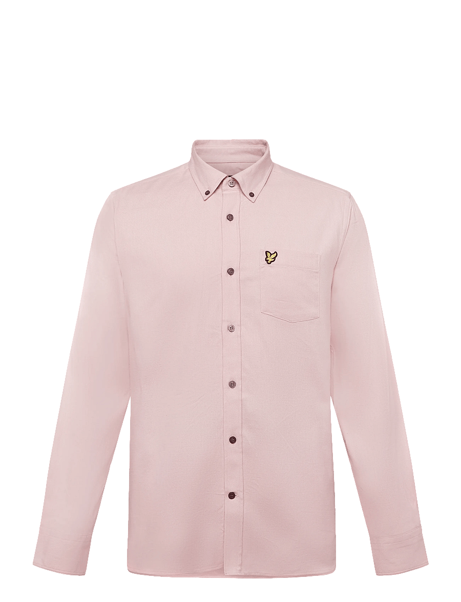 Lyle & Scott - Plain Flannel Shirt - flanell-hemden - dusty pink - 0