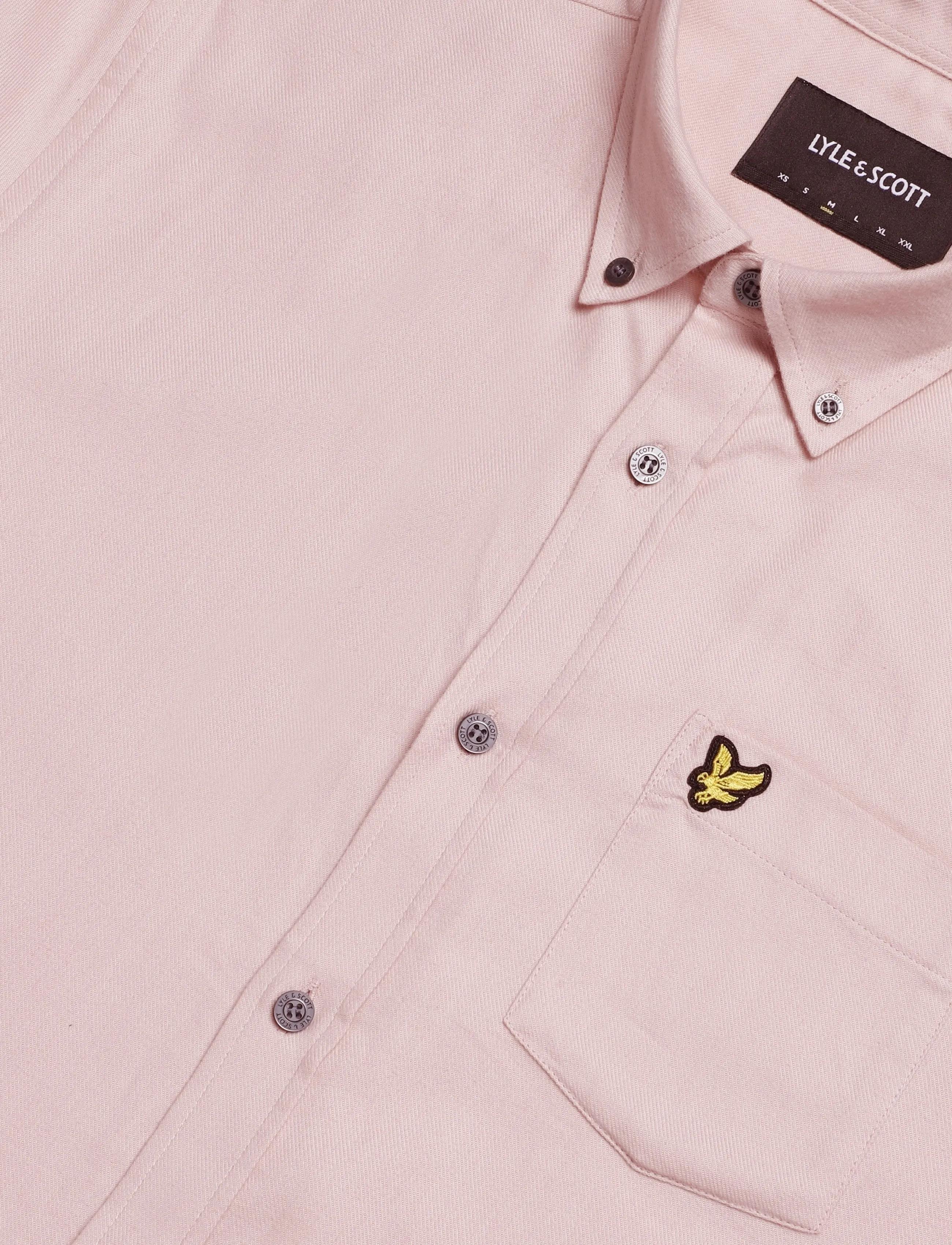 Lyle & Scott - Plain Flannel Shirt - flannel shirts - dusty pink - 2