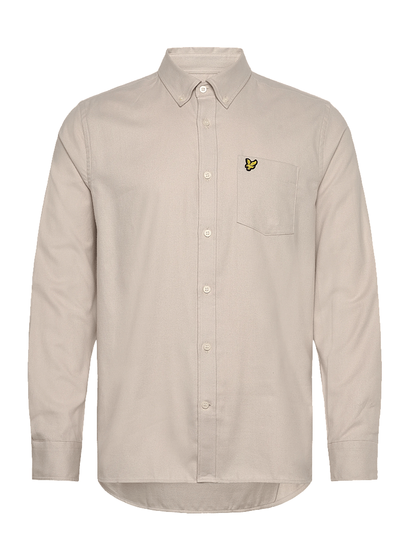 Lyle & Scott - Plain Flannel Shirt - flannel-skjorter - w503 putty - 0