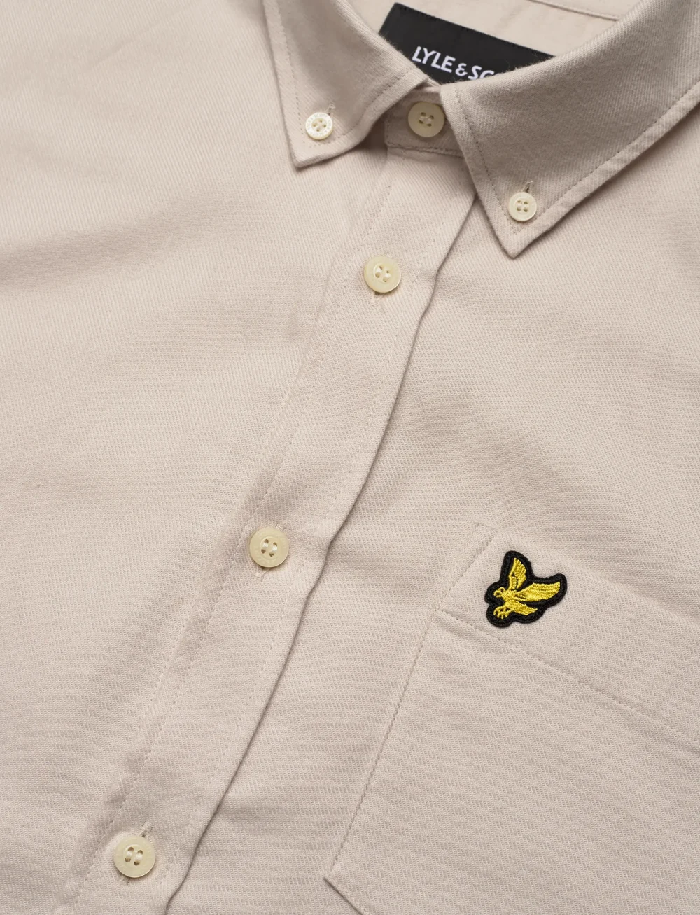 Lyle & Scott - Plain Flannel Shirt - flannel-skjorter - w503 putty - 3