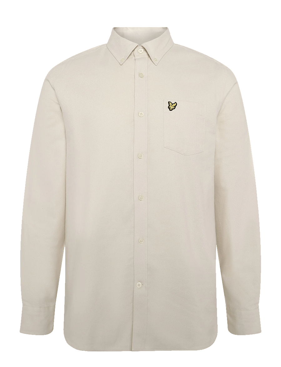 Lyle & Scott - Plain Flannel Shirt - flanellsärgid - whitecap grey - 0