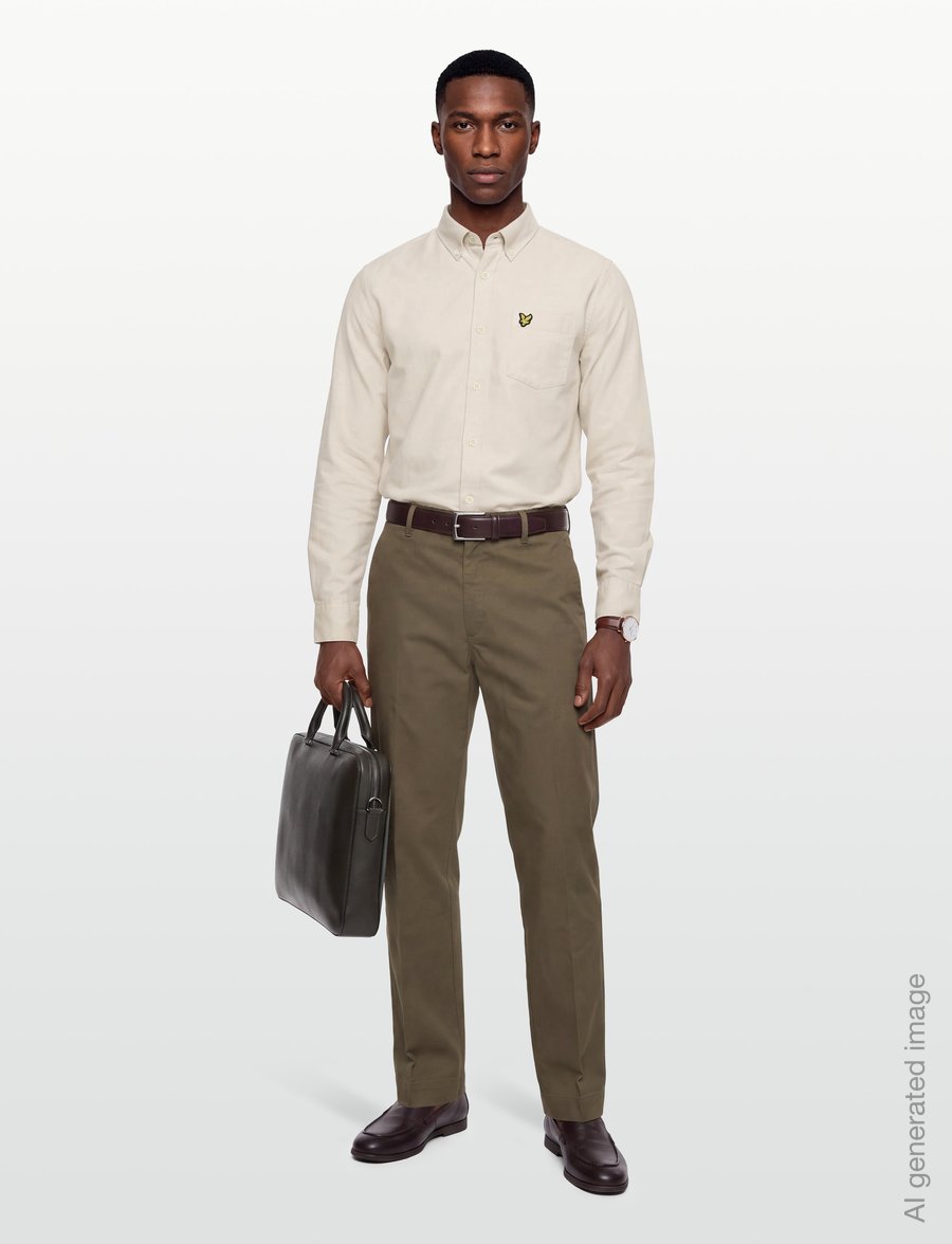 Lyle & Scott - Plain Flannel Shirt - flannel-skjorter - whitecap grey - 0