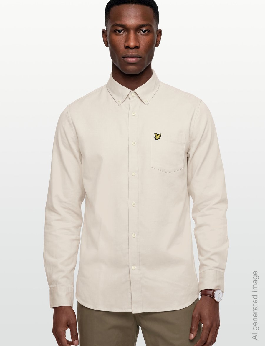 Lyle & Scott - Plain Flannel Shirt - flannel-skjorter - whitecap grey - 3