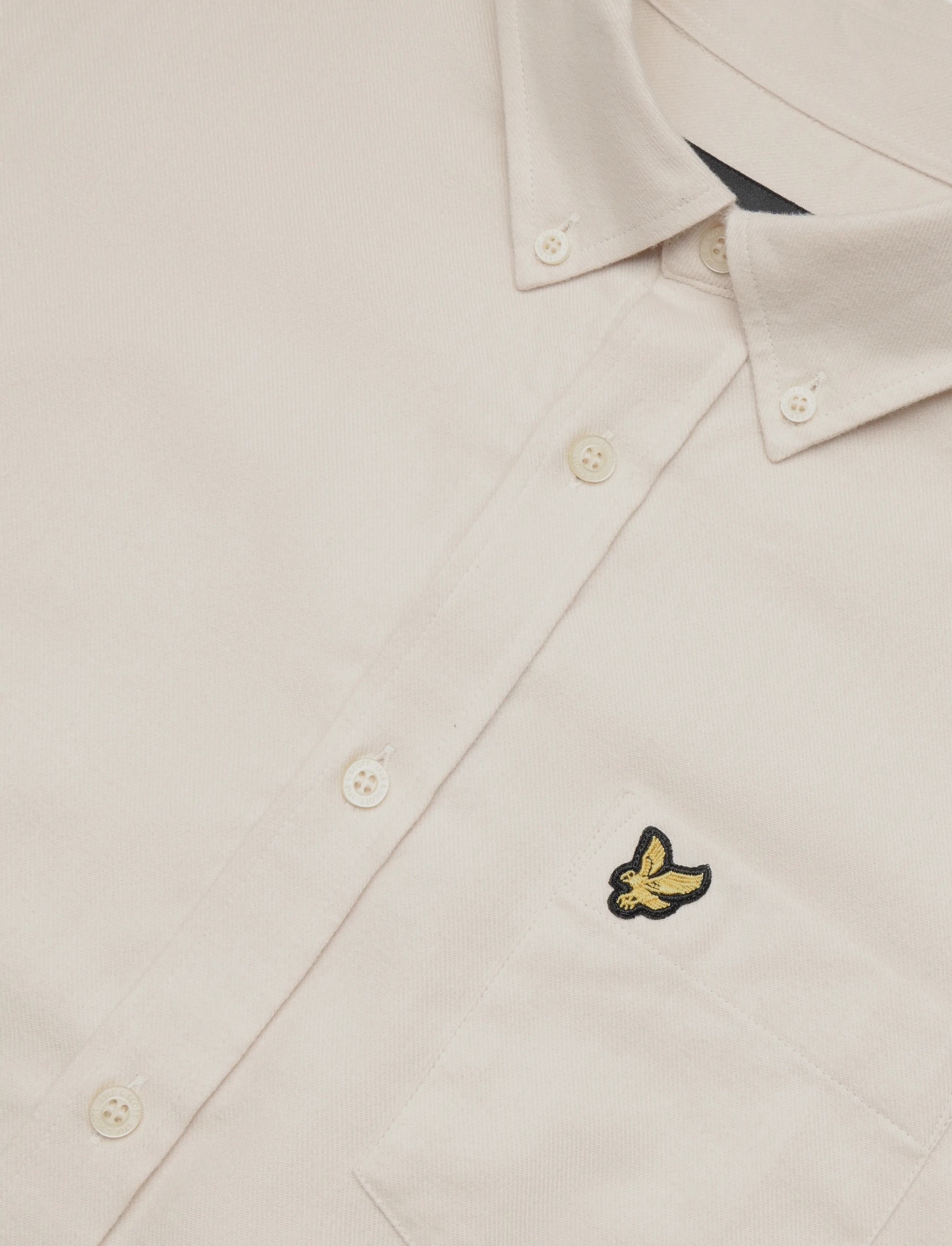Lyle & Scott - Plain Flannel Shirt - flannel shirts - whitecap grey - 2