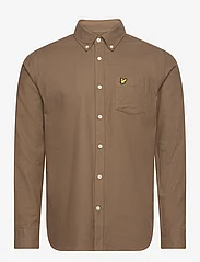 Lyle & Scott - Plain Flannel Shirt - casual skjorter - x080 linden khaki - 0